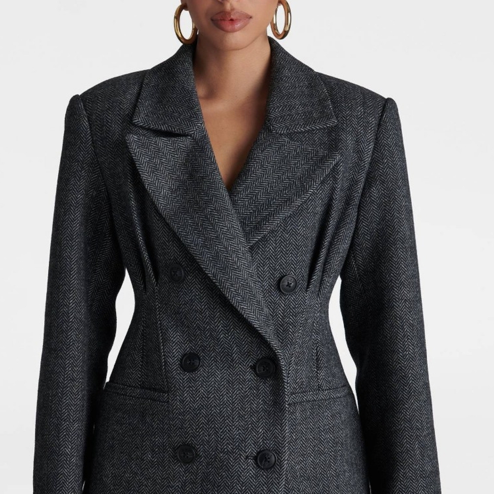 Sophisticated Charcoal Double-Breasted Blazer